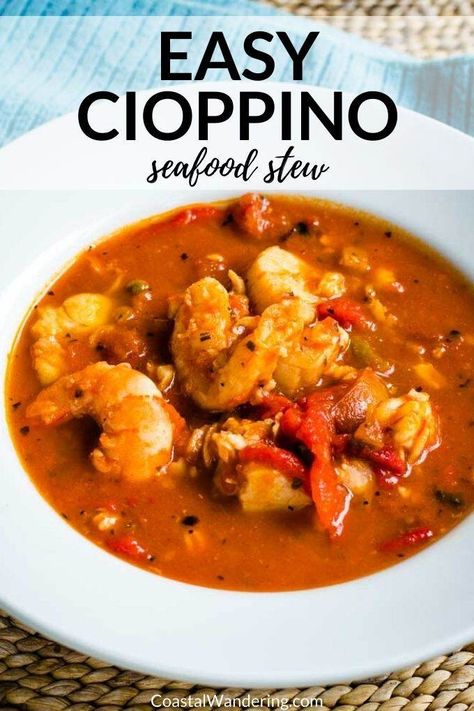 Fish And Shrimp Soup Seafood Stew, Seafood Dumpling Soup, Seafood Tomato Soup, Seafood Soup Crockpot, Tuscan Seafood Stew, Crockpot Cioppino, Shrimp Soups And Stews, Spicy Seafood Stew, Calamari Soup