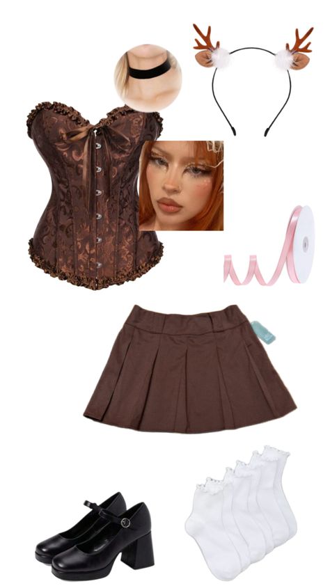 #halloweencostume #halloween #costume #deercostume #womenscostume #bambi #aesthetic Bambi Costume Halloween, Skirt Halloween Costume Ideas, Brown Halloween Costumes, Bambi Halloween Costume, Deer Costume Women, Bambi Halloween, Bambi Costume, Bambi Aesthetic, Bambi Makeup