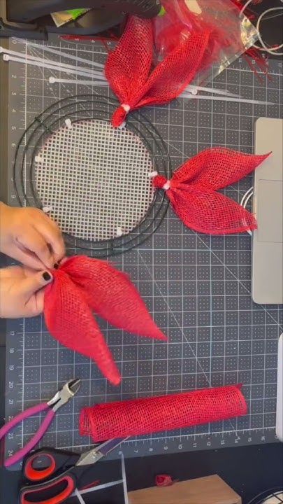 Poinsettia Wreath, holiday decor, Christmas crafts, Christmas decor, diy holiday decor Christmas Poinsettia Wreath, Christmas Decor Crafts Diy, Ponsetia Christmas Decor Diy, Best Christmas Wreaths, Christmas Deco Mesh Wreaths Diy, Pointsetta Craft, Christmas Flower Wreath, Christmas Mesh Wreaths Diy, Decorative Mesh Ideas