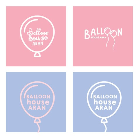 Balloon Branding Logos Design, Balloon Packaging Design, Balloon Artist Logo, Balloon Logo Design Ideas, Ballon Logo Design, Balloon Business Logo, Balloon Branding, Balloon Logo Design, Party Planner Logo