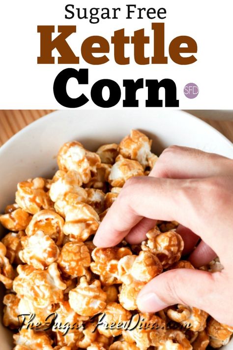 Sugarfree Dessert, Sugar Free Caramel, Caramel Corn Recipe, Sugar Free Snacks, Free Popcorn, Sugar Free Baking, Sugar Free Recipes Desserts, Sugar Free Treats, Sugar Free Sweets