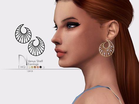 DarkNighTt's Venus Shell Earrings Sims 4 Cc Accessories Earrings, Sims 4 Celebrity, Venus Shell, Ts4 Accessories, Sims 4 Cc Accessories, Legacy Challenge, Sims 4 Cc Maxis Match, Sims 4 Cc Maxis, Sims 4 Mods Cc