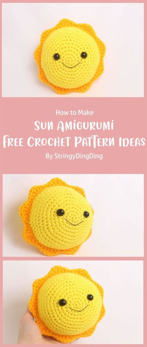 Sun Amigurumi – Free Crochet Pattern Ideas By StringyDingDing HandmadeCrochet, CrochetInspiration, CrochetLove Sun Amigurumi, Easy Amigurumi Patterns, Easy Amigurumi Pattern, Crochet Sun, Easy Amigurumi, Crochet Fun, Crochet Baby Toys, Crochet Amigurumi Free Patterns, Crochet Amigurumi Free