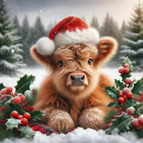 Scottish Cows, Cow Pics, Til The Cows Come Home, Christmas Cows, Christmas Highland Cow, Cow Wallpaper, Scottish Cow, Cow Stuff, Cow Photos