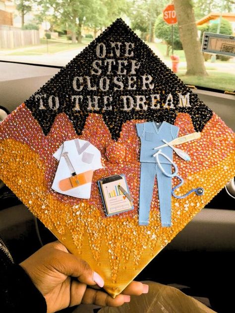 Cap Nursing High School Graduation Cap, Next Stop Nursing School Graduation Cap, Medical Cap Decoration, Graduation Cap Designs Medical School, High School Graduation Cap Decoration Senior Year, Decorative Graduation Cap Ideas, Medical Graduation Caps, Cna Cap Ideas, High School Graduation Cap Designs Nursing