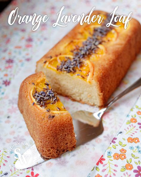 Orange Lavender Loaf Recipe - Summer fruit and floral orange cake Orange Lavender Cake, Lavender Loaf Cake, Lavender Loaf, Bundt Coffee Cake, No Bake Biscoff Cheesecake, No Bake Biscoff, Afternoon Tea Birthday, Edible Lavender, Breakfast Buns