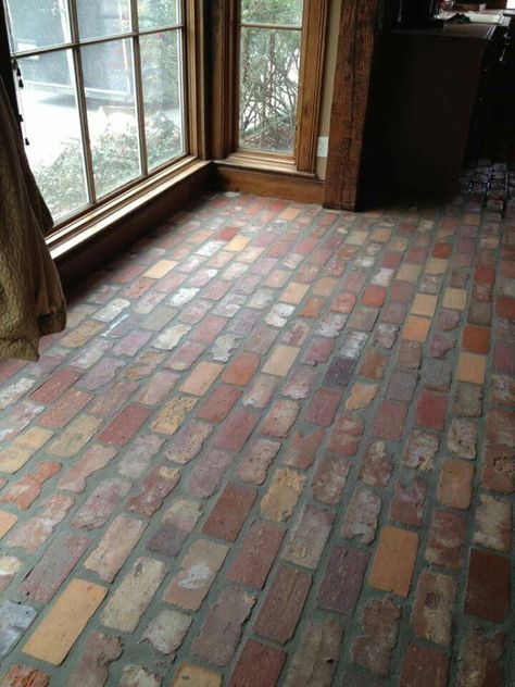 Brick Floor Tile, Greenhouse Floor, Log Cabin Flooring, Happy Labor Day Weekend, Brick Floors, Brick Floor, Recycled Brick, Reclaimed Brick, Brick Tile