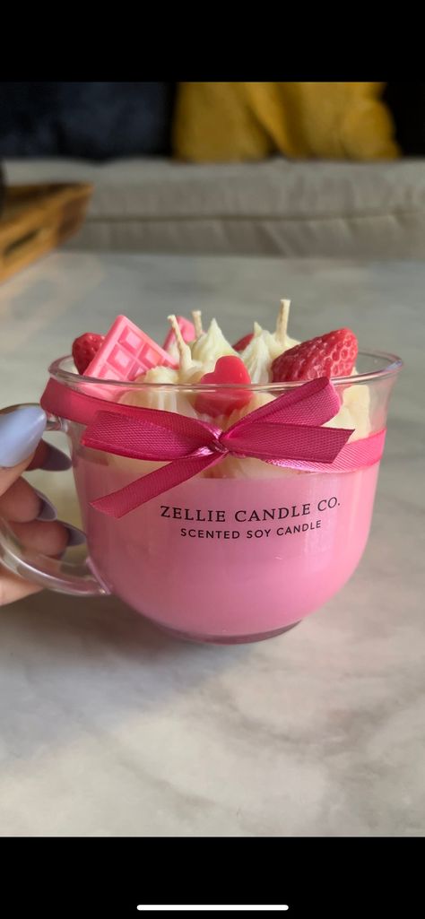 Strawberries and Cream Candle | Valentines Decorative Candle| Bulk Candle Orders| Candles for events | Party Favors * Message me for bulk order details * Candle Obsession, Cream Candles, Homemade Scented Candles, Valentine Candles, Sweet Candles, Diy Candles Scented, Bulk Candles, Pretty Candle, Candle Making Business