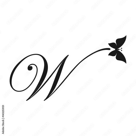 Letter W Tattoo Designs, W Letter Tattoo, W Initial Tattoo, V Letter Tattoo, W Tattoo, P Tattoo, Initial Tattoo, Letter W, Letter Stencils