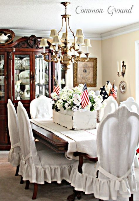 Patriotic Decor Ideas | Edith & Evelyn Patriotic Centerpieces, July 4th Holiday, Fourth Of July Decorations, Cottage Decorating, 4th Of July Ideas, 4th Of July Decor, Fourth Of July Decor, Home Office Inspiration, July Ideas