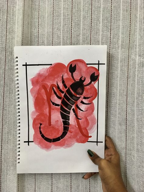 Scorpions Zodiac, Black And White Painting, Painting Style, Scorpion, Watercolour Painting, Painting Ideas, Watercolor Art, Acrylic Painting, Canvas Painting