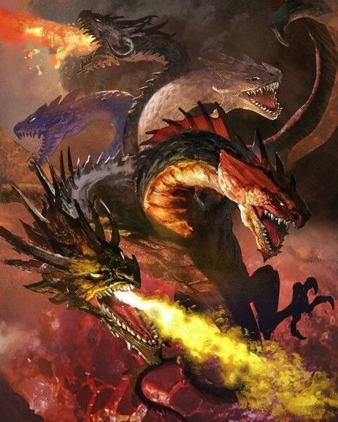 Tiamat Art, Tiamat Dragon, She Kills Monsters, Giant Monsters, Fantasy Beasts, 다크 판타지, Dragon Pictures, Fantasy Monster, Dragon Artwork