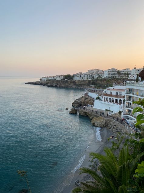 Nerja Spain Aesthetic, Malaga Spain Beach, Spain Nerja, Malaga Beach, Spain Honeymoon, Nerja Spain, Spain Beach, Summer Abroad, Spain Aesthetic