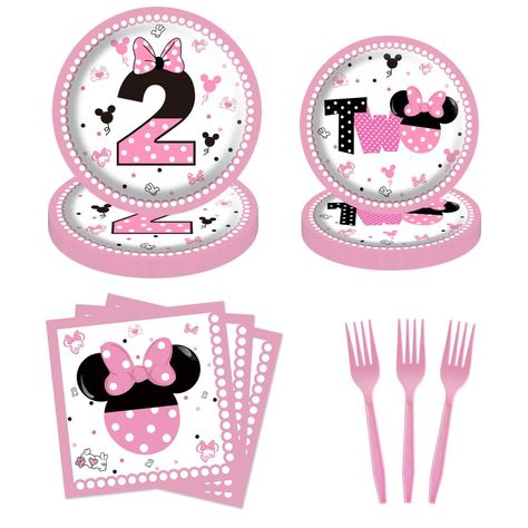 PRICES MAY VARY. 🎈Perfect for Pink Mouse twodles birthday party. 🎁Include:9inch plates *20, 7inch plates *20, napkin *20, fork *20. 🎈EASY-ASSEMBLED: Twodles birthday party set are very easy to be assembled. 🎁MATERIALS: Twodles birthday party set made of high-quality materials. 🎈15 Days MONEY BACK GUARANTEE: We take all the risk out of your purchase by offering a bulletproof 100% money back 15 days guarantee. 80Pcs Oh Twodles Pink Mouse Second Birthday Plates 2nd Mouse Party Supplies Decorat Minnie Second Birthday Party, Oh Twoodles Girl Birthday, 2nd Birthday Party Themes Girl, Oh Twodles Birthday Girl, Twodles Birthday Party, Oh Twodles, Minnie Mouse Birthday Theme, Birthday Plates, Twodles Birthday