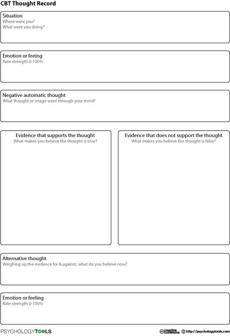 CBT Thought Record Portrait Thought Challenging Worksheets, Cognitive Reframing Worksheet, Reframing Thoughts Worksheet, Cbt Activities For Adults, Thoughts Worksheet, Thought Record, Automatic Thoughts, Cbt Therapy Worksheets, Counselling Resources