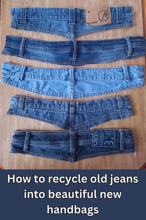 Recycled Denim Projects Old Jeans Diy Crafts, Purse Made From Old Jeans, Jeans Crafts Ideas Diy, Repurposed Jeans Projects, Blue Jean Purses Diy Patterns, Bags Made From Old Jeans, Blue Jean Pocket Crafts, What To Make Out Of Old Jeans, Denim Handbags Diy Old Jeans