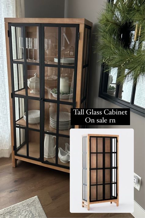 Bountiful Wood and Glass Tall … curated on LTK Glass Front Cabinets, Glass Cabinet, Home Furnishings, Reno, New Homes, Wood, Glass