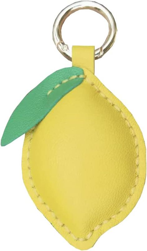 Lemon Shoes, Lemon Clothing, Vinyl Keychain, Purse Decorations, Rhinestone Keychain, Car Bag, Phone Purse, Pastel Yellow, Leather Keychain