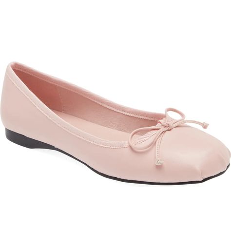 Jeffrey Campbell Tutu Ballet Flat | Nordstrom Luxury Pink Ballet Flats With Round Toe, Jeffrey Campbell Ballet Flats, Luxury Pink Round Toe Ballet Flats, Pink Ballet Flats With Bow And Round Toe, Synthetic Slip-on Ballet Flats With Bow, Pink Ballet Flats, Brown Suede Loafers, Ankle Flats, Satin Ballet Flats