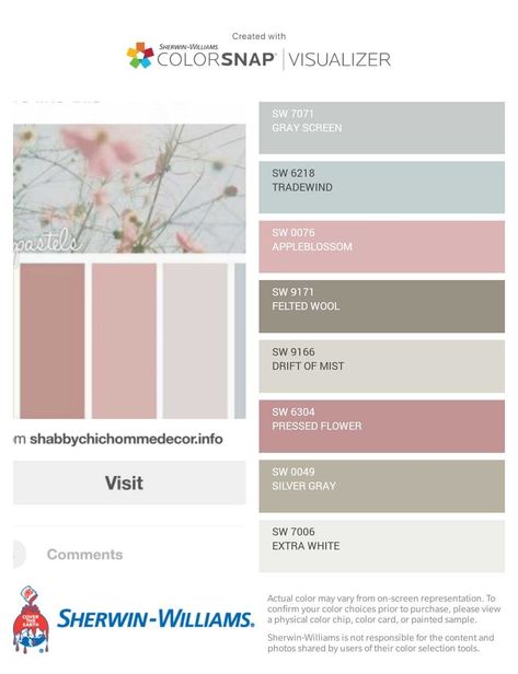 Sw Pressed Flower, Pressed Flower Sherwin Williams, Grey Sherwin Williams, Room Color Palettes, Girls Room Colors, Sherwin Williams Gray, Kid Bedroom, Toddler Girl Room, Palette Design