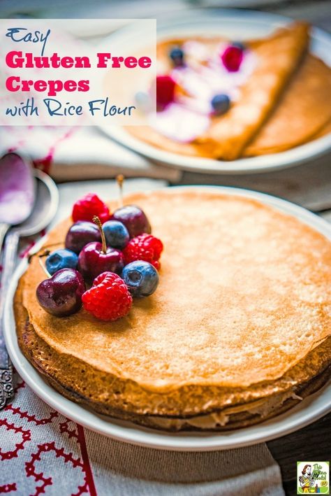 You'll love how easy it is to make gluten free crepes with rice flour. White Rice Flour Recipes, Yeast Bread Machine Recipes, Rice Flour Crepes, Gluten Free Crepes Recipe, Gluten Free Pancakes Easy, Rice Flour Pancakes, Rice Flour Recipes, Gluten Free Crepes, White Rice Recipes