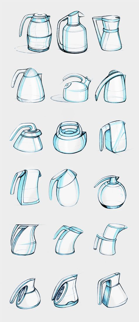 ID Sketchbook II on Behance Electric Kettle Design, Kettle Drawing, Layout Portfolio, Kettle Electric, Sketchbook Design, Sketches Design, Logos Retro, Industrial Blue, Furniture Design Sketches