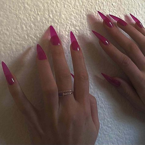 Long Pretty Nails, Hot Pink Nails, Long Acrylic, Jelly Nails, Beauty Inspo, Dream Nails, Fire Nails, Funky Nails, Pretty Acrylic Nails