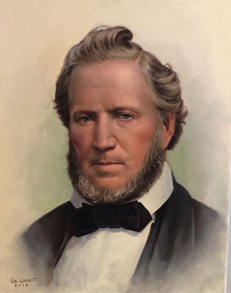 "Brigham Young" 16x20 inch. OIL,PAINTING. Portrait of Brigham Young. And modern prophet. Published via ArtLoupe. #FIGURATIVE #PORTRAIT #REALISM #REPRESENTATIONAL #TRADITIONAL Mormon History, Brigham Young, Lds Art, Oil Painting Portrait, Painting Portrait, Latter Day Saints, Figurative, Realism, Jesus Christ