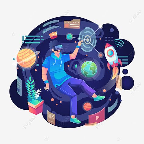 Science Technology And Society, Future Technology Concept, Vector Game, Internet Art, Vector Art Design, Flat Vector Illustration, Technology Icon, Visual Media, Flower Background Wallpaper