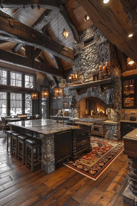 Mountain Home Interiors Cozy Cabin, Rustic Western Home Decor, Mountain Dream Homes, Log Home Interiors, Barn Style House Plans, Dream Life House, Regal Design, Beautiful Home Designs, Munnar