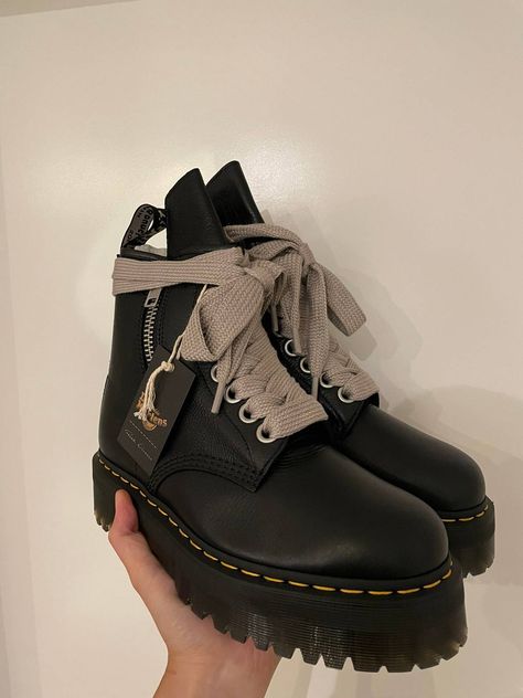 Rick Owens UNRELEASED Rick Owens x Dr Martens 1460 Quad RO 10 US | Grailed Rick Owens Dr Martens, Rick Owens Shoes, Goth Fits, Rick Owens Men, Anime Poses Reference, Fall Shopping, Rick Owens, Dr. Martens, Cute Shoes