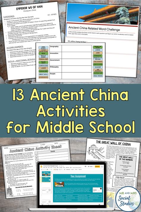 Ancient China Bulletin Board, Ancient Civilizations Projects Middle School, Ancient China Art Projects, Ancient China Lessons Middle School, Early World Civilizations First Grade, Ancient China Activities, Ancient China Lessons, Ancient Civilizations Projects, Vocab Activities