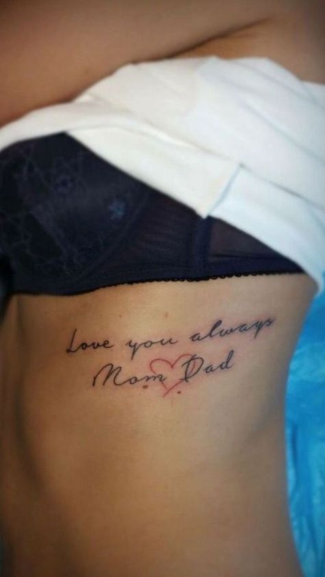 Tattoo Ideas To Represent Your Parents, Dead Mom Tattoos For Daughter, Tattoo For Boyfriend Ideas, Tattoo Ideas For Your Parents, Parent Signature Tattoo, Tattoos For Mum And Dad, Daddy And Daughter Tattoo Ideas, Tattoos For Daughters For Fathers, Tattoos Dedicated To Dad