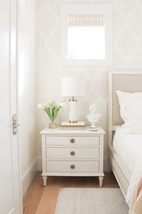 Modern Home Decor for Less - Walmart MoDRN Line - Kristy Wicks Large White Nightstand, Ivory Nightstand Bedroom, Off White Nightstand, Bedroom Nightstands Ideas, White Night Stands Bedroom, Modern White Nightstand, White Nightstand Bedroom Ideas, Walmart Nightstand, Bedroom Ideas Gold Accents