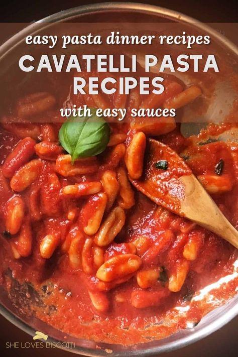 Baked Cavatelli Recipes, Cavatelli Recipe Dinners, Cavatelli Pasta Recipe, Fresh Pasta Dough Recipe, Cavatelli Recipe, Easy Sauces, Italian Subs, Pasta Recipes Easy, Italian Sauces