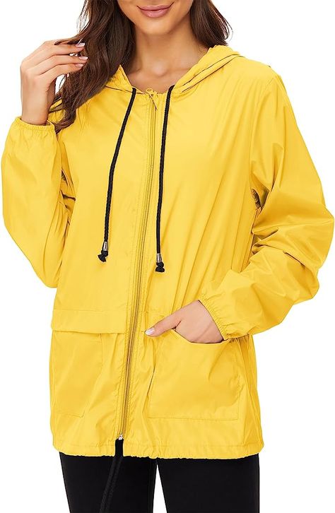 Fabric: Zando rain coat is made of good quality polyester, having good performance in waterproofness and windproofness. Made in USA or Imported Zipper closure Hand Wash Only Rain Jackets For Women, Clear Raincoat, Rains Long Jacket, Rain Coats, Mens Rain Jacket, Windbreaker Jacket Women, Women's Windbreaker, Yellow Raincoat, Rain Jacket Women