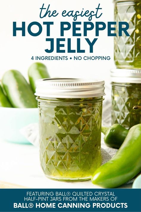 Jalapeno pepper jelly is a sweet-spicy spread that goes great on a cheese plate or as a glaze. Poblano Pepper Jelly Recipe, Jalapeños Pepper Jelly Recipe, Jalapeno Pepper Jam Recipe, Jalapeno Jelly Recipe Easy, Jalapeño Pepper Jelly Recipe, Jalapeño Jelly Recipe, Jalapeno Jelly Recipe Canning, Freezer Jalapeno Pepper Jelly, Pear Jalapeno Pepper Jelly