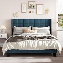 King Size Platform Bed, Blue Bed, Full Size Platform Bed, Queen Size Platform Bed, Mattress Dimensions, Bed Slats, Wooden Slats, Platform Bed Frame, Upholstered Platform Bed