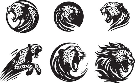 roaring cheetah logo concept vector Cheetah Icon, Cheetah Svg, Cheetah Logo, Cheetah Face, Fire Vector, Eagle Drawing, Barbershop Design, Esports Logo, Boutique Interior