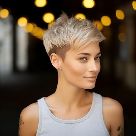 Cool Short Hairstyles, Short Hair Pixie Cuts, Super Short Hair, Short Grey Hair, Edgy Short Hair, Hairdos For Short Hair, Very Short Hair, Short Pixie Haircuts, Haircut For Thick Hair