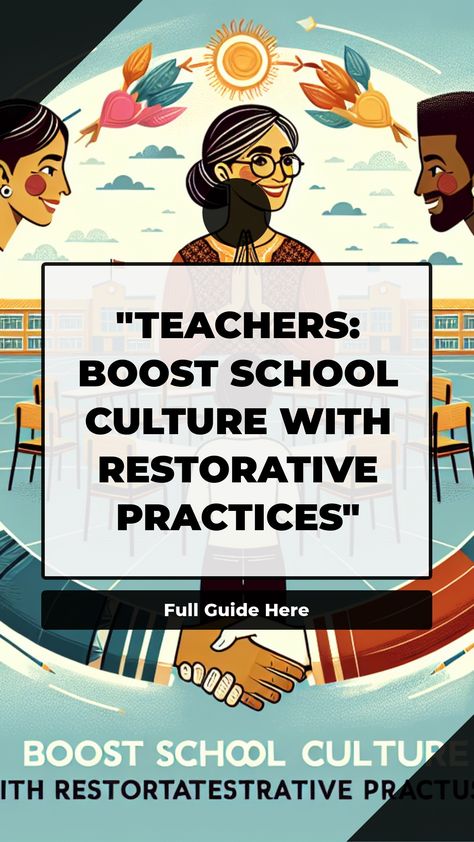 Looking to improve your school's climate and culture? Discover how restorative practices can foster stronger relationships, resolve conflicts, and create a more positive and inclusive environment. Great for teachers, administrators, and school leaders who want to empower students and build a thriving school community!

#RestorativePractices #SchoolCulture #TeacherTips #ClassroomManagement #PositiveDiscipline #EducationTips #RestorativeJustice #TeacherSupport #SchoolLeadership Positive School Culture, Restorative Circles, Classroom Norms, Restorative Practices, Restorative Justice, School Culture, Teacher Support, School Leadership, School Climate