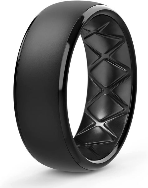 Breathable Rubber Wedding Rings for Men, Lifetime Coverage, Unique Design, Comfort Fit Ring Silicone Rings For Men, Rubber Wedding Band, Rubber Rings Wedding, Traditional Wedding Rings, Silicone Wedding Band, Rings Mens, Silicone Wedding Rings, Gym Accessories, Jewelry Wedding Rings