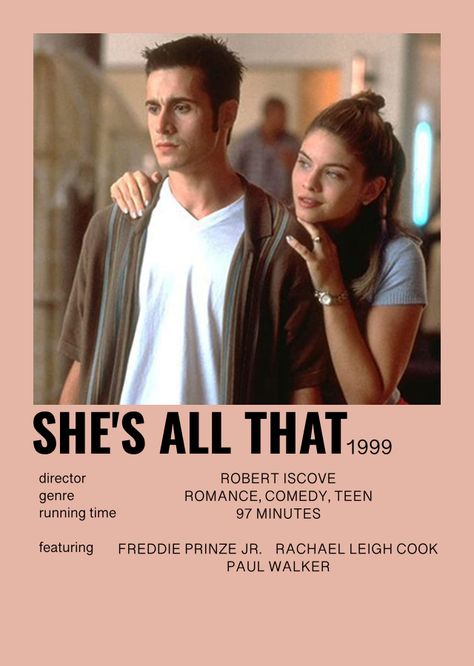 minimalist movie poster- she’s all that She’s All That Poster, She's All That Movie Poster, Shes All That Movie Poster, Shes All That Poster, She Is All That Movie, She’s All That Movie Outfits, He's All That Movie, He’s All That Movie, Romcom Movie Posters