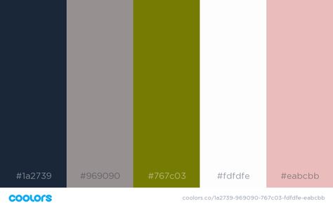 color palette with olive and navy Navy Olive Mustard Color Palette, Navy Olive Color Palette, Colors That Compliment Green, Navy Color Palette, Navy Bedrooms, Student Room, Pink Palette, Pink Olive, Colour Combos