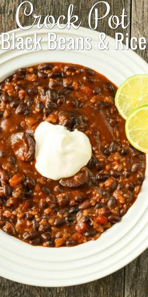 Crock Pot Black Beans, Crockpot Black Beans, Black Beans And Rice Recipe, Rice With Sausage, Sausage Crockpot, Beans And Sausage, Dried Black Beans, Black Beans And Rice, Homemade Snickers