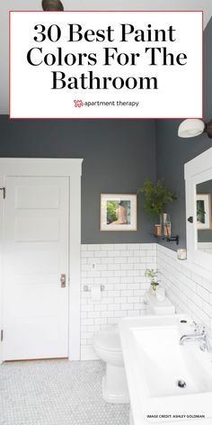 Modern Farmhouse Bathroom Black Hardware, 2023 Bathroom Inspiration, Colour Schemes For Small Bathrooms, Primary Bath Paint Colors, Dramatic Bathroom Colors, Dramatic Small Bathrooms, Bathroom Decor Colors Schemes, Trending Bathroom Colors 2023, 2023 Bathroom Ideas