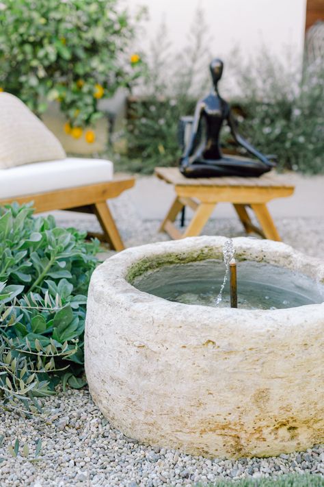 Limestone Fountain, Soothing Aesthetic, Backyard Water Feature, Stone Fountains, Small Fountains, Outdoor Fountain, Water Features In The Garden, Garden Fountain, Mediterranean Garden