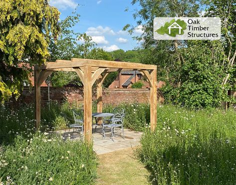 Garden Arbour Seat, Modern Traditional Dining, Oak Pergola, Arbour Seat, Summer Diy Projects, Garden Arbor, Timber Structure, Pergola Kits, Natural Shades