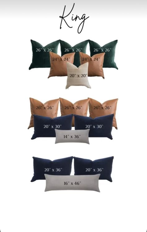 Bedroom Pillows Arrangement, Bed Pillow Arrangement, Pillow Arrangement, Interior Design Guide, Bantal Sofa, Master Room, King Bedroom, Bedroom Pillows, Master Bedding