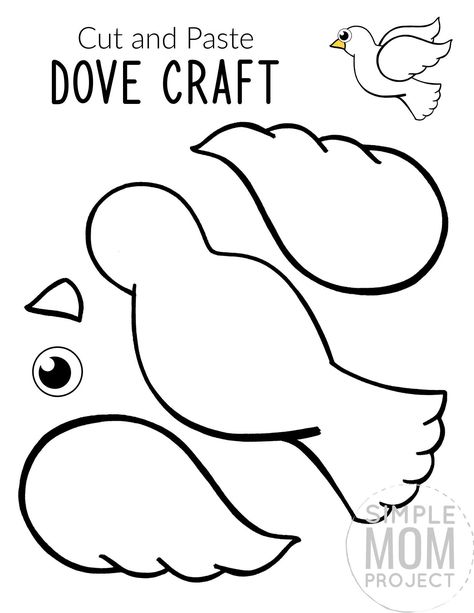 Looking for a classical & easy Dove craft which is sure to bring peace to your home? This free printable Dove craft is an ideal cut & paste activity for toddlers, preschoolers or kindergartners or even as a Sunday School art project. With easy to follow step by step instructions, your kids will turn this paper Dove template into a stunning Dove craft in no time at all, so grab your free printable Dove craft template today! #Dovecrafts #Doveprintabletemplate Dove Crafts For Kids, Dove Template, Dove Craft, Dove Crafts, Paper Dove, Holy Spirit Art, Simple Mom Project, Eagle Craft, Birds For Kids